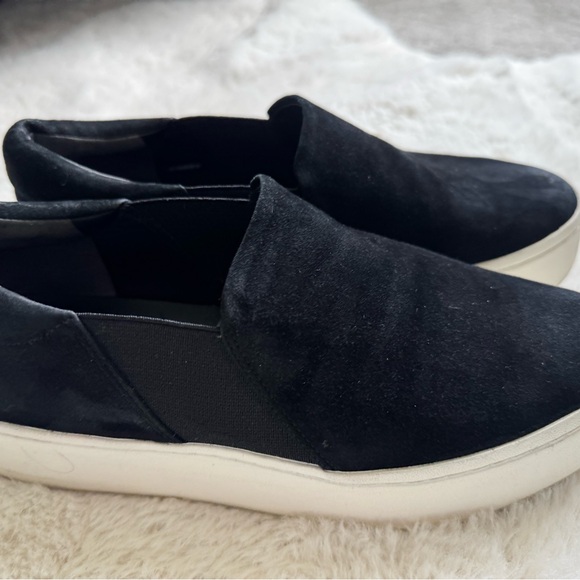 Vince platform slip on black suade shoes. - Picture 3 of 8
